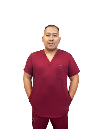 Lavish Scrubs | Men Scrub Top | Oxblood Burgundy