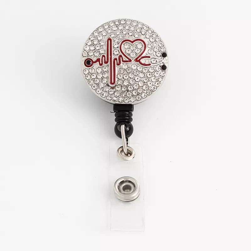 Lavish Scrubs | Badge Reel | Rhinestone EKG.